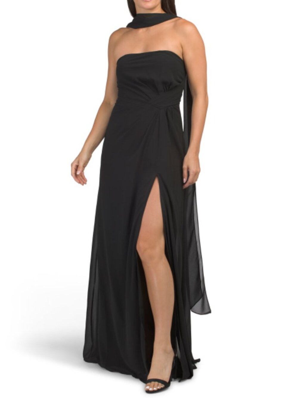 CAMILA COELHO Strapless Convertible Shawl Gown